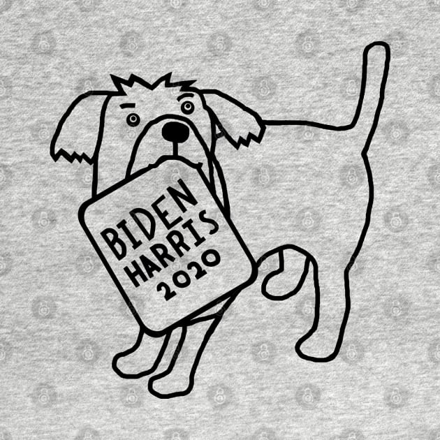 Backprint Dog with Biden Harris Sign Outline by ellenhenryart